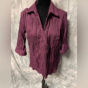 Crushed plum patterned and textured shirt